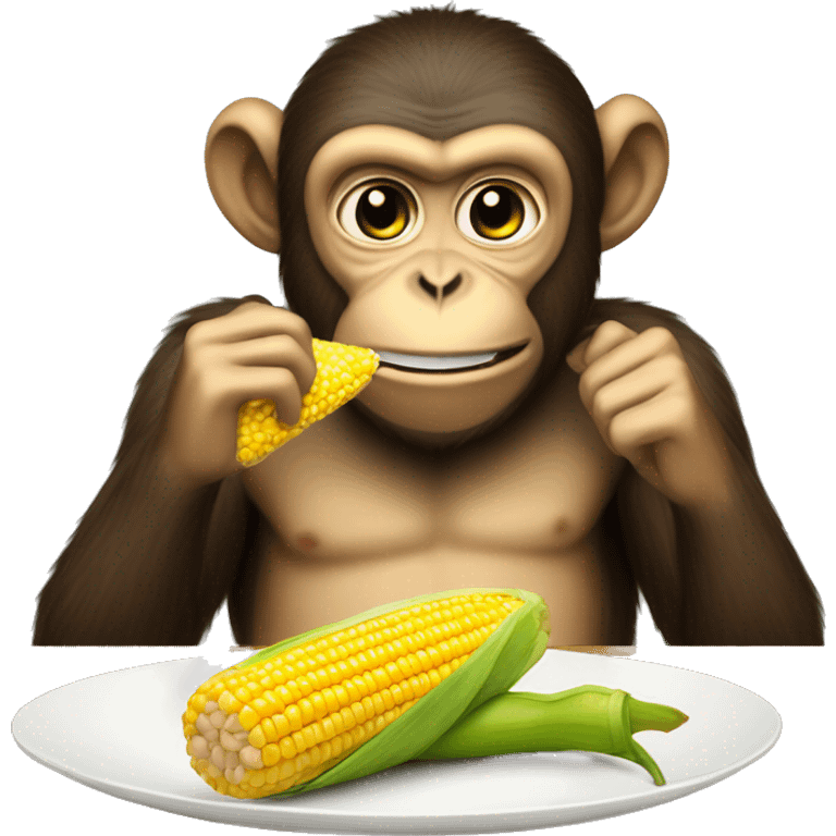 Monkey eating corn on the Cobb  emoji