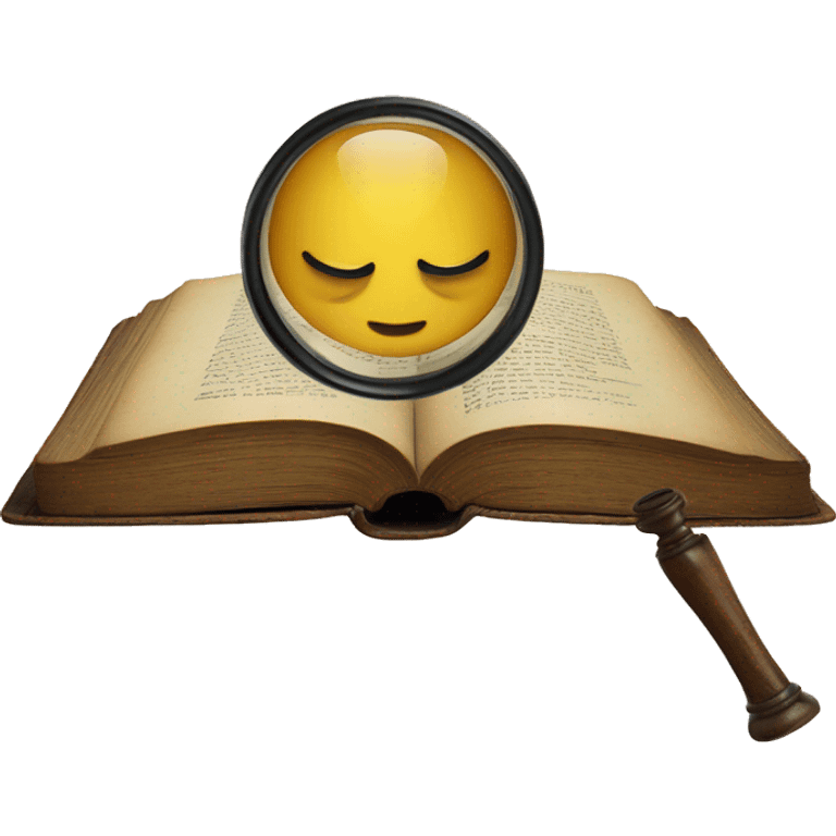 vintage book with magnifying glass emoji