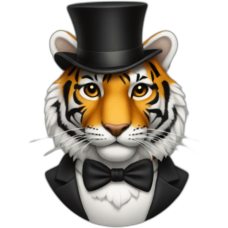 Tiger with a top hat emoji