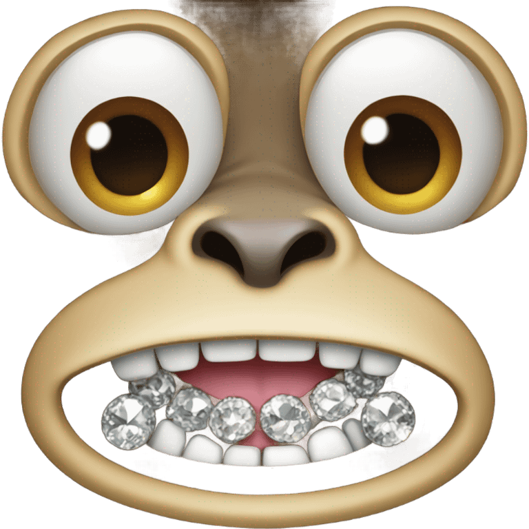 Monkey with diamond teeth  emoji