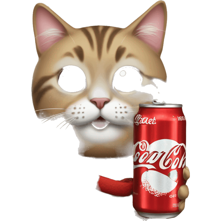 Cat emoji holding a coke emoji