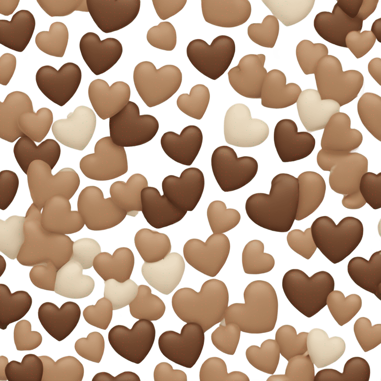 One brown and white heart emoji