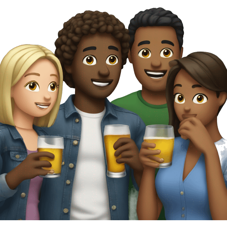 friends drinking alcohol together  emoji