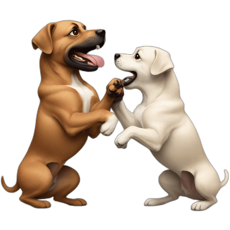 2 dogs fighting emoji