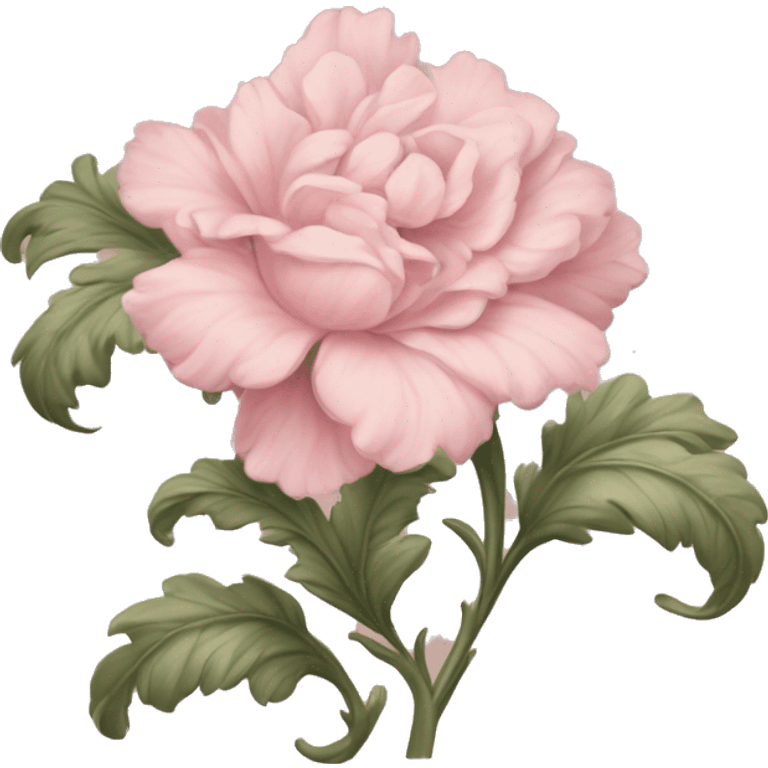 vintage rococo light pink dainty floral painting emoji