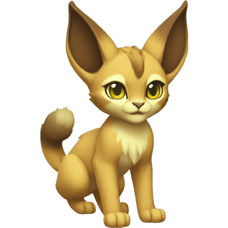 Grass-type Fakémon-Caracal-Leafeon full body emoji