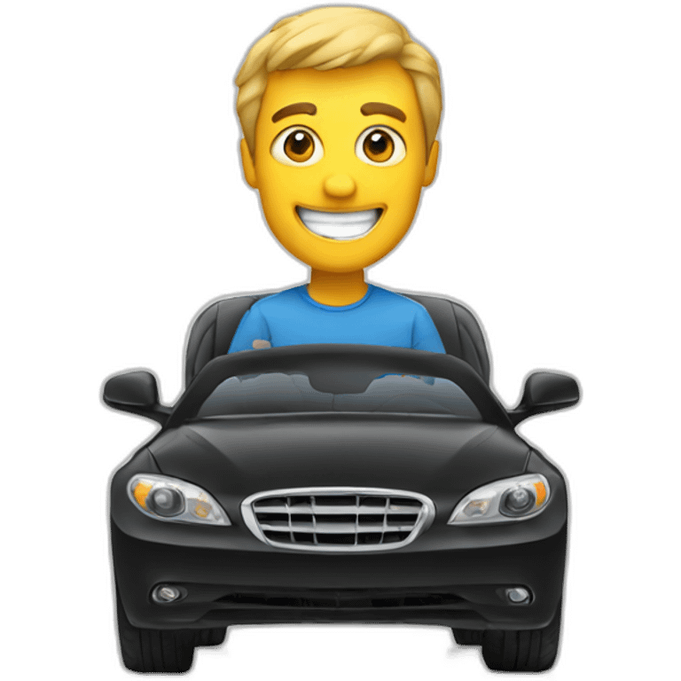 happy driver behind the wheel emoji