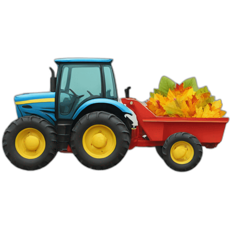 tractor and leaves emoji