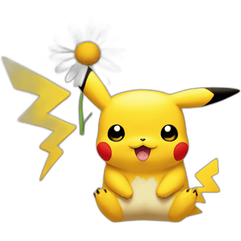 Pikachu déguisé en Daisy emoji