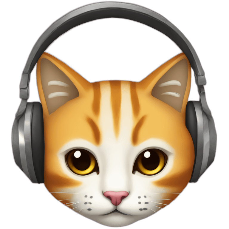 Casque de musique avec des oreilles de chat dessus emoji