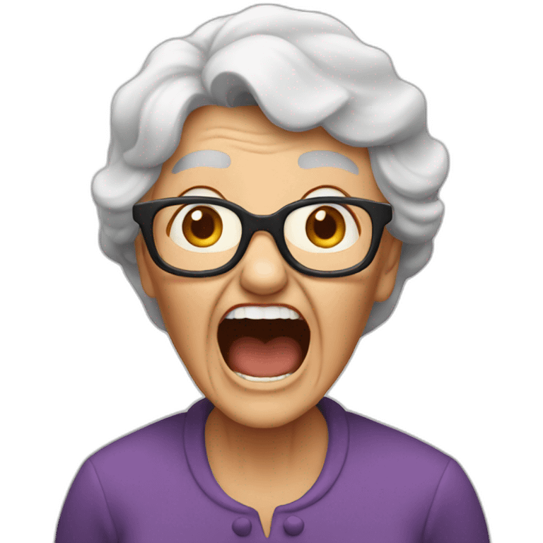 old lady screaming emoji