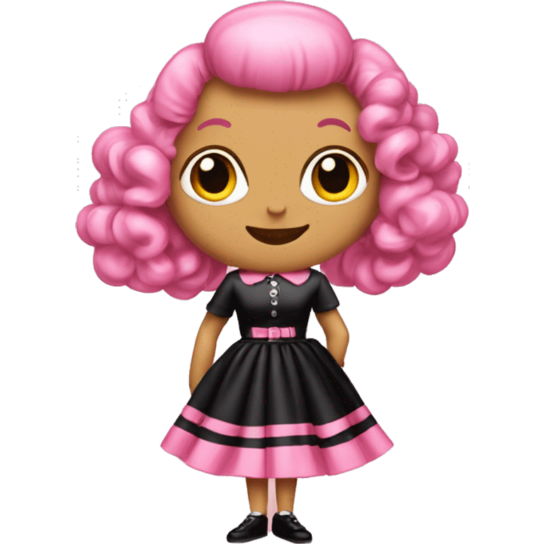 Pink and black 1950 poodle skirt emoji