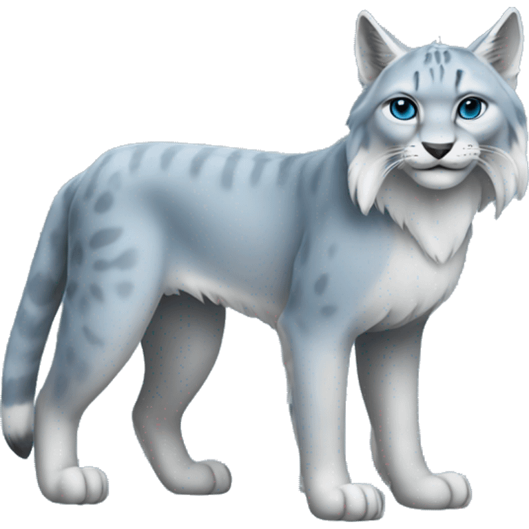 A blue lynx full body and short tail emoji