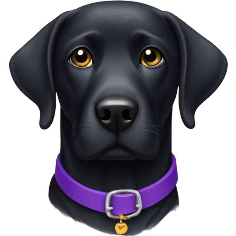 Black lab with purple collar emoji