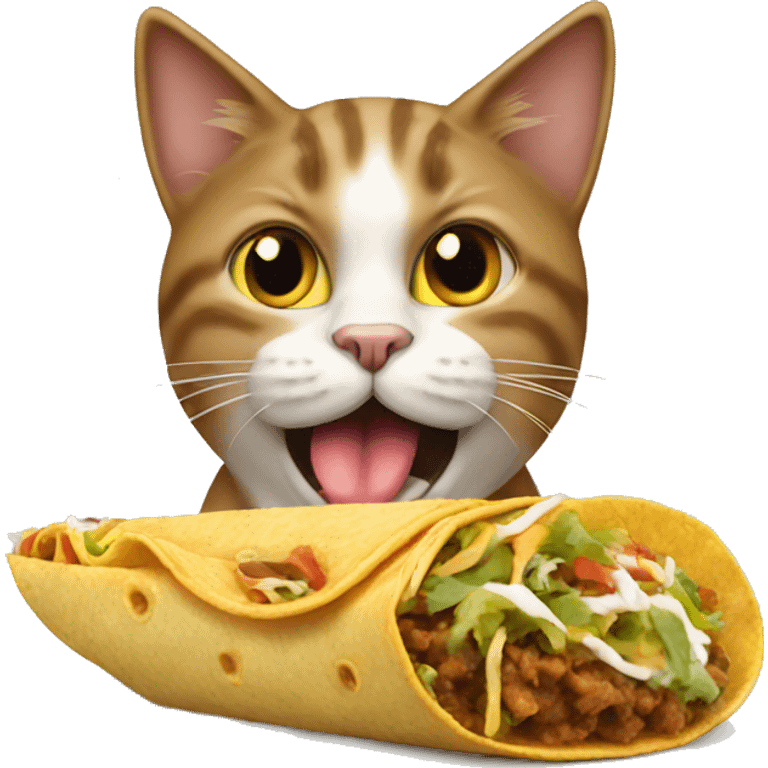 cat eating taco emoji