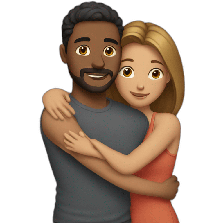 Couple hugging each other emoji