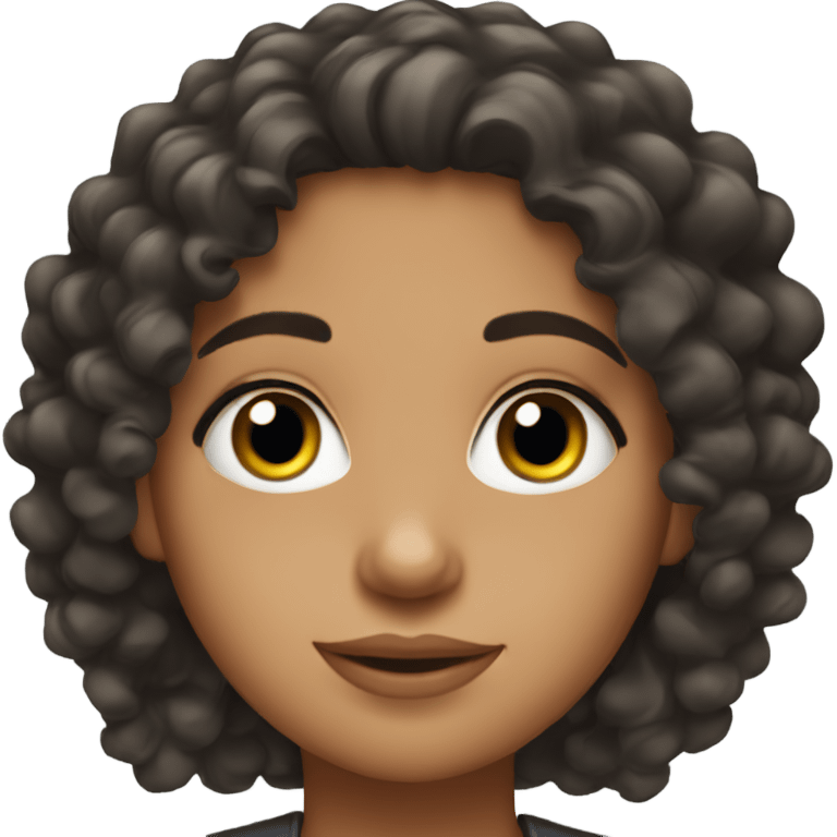 Hispanic girl with curly hair and long eyelashes  emoji