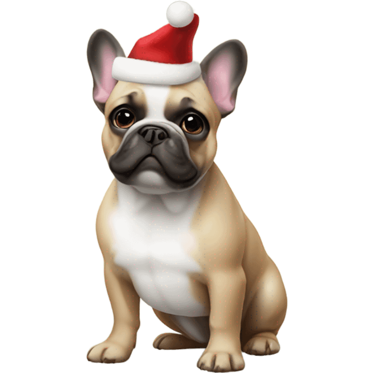 French bulldog. Christmas emoji