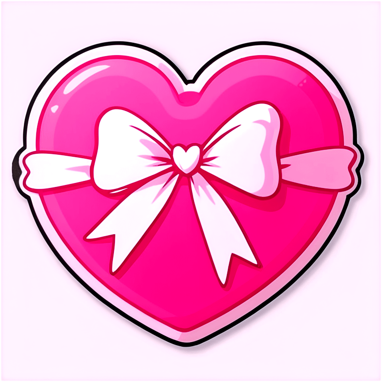 Pink heart with bow emoji