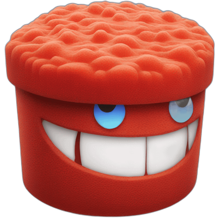 Red Sponge with blue cap emoji