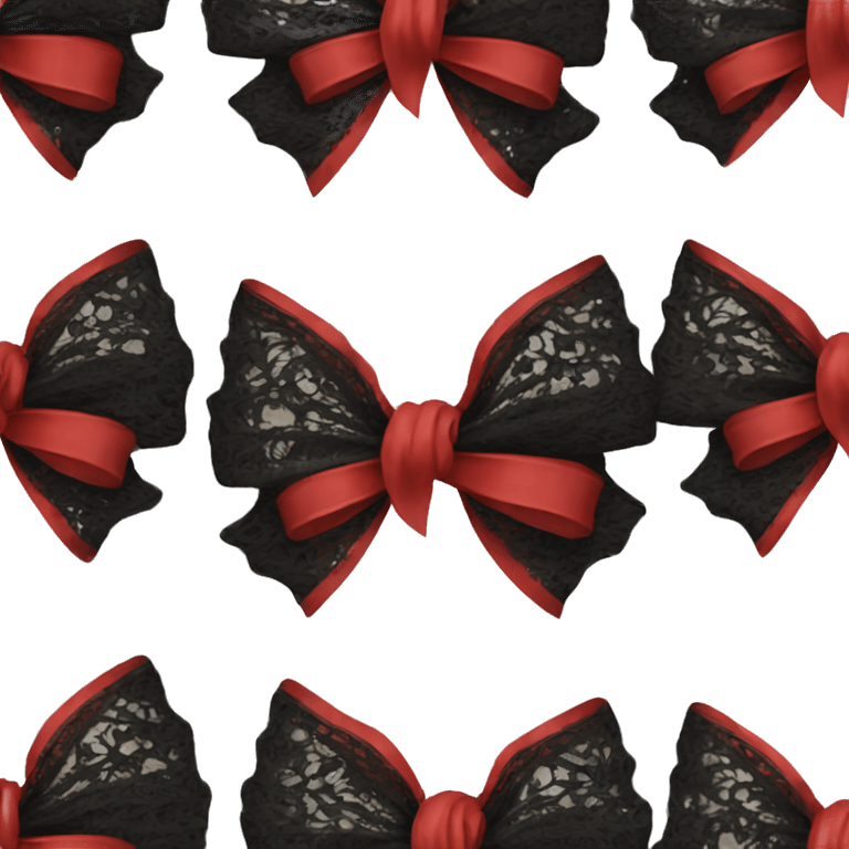 black lace bow with red ruffles emoji