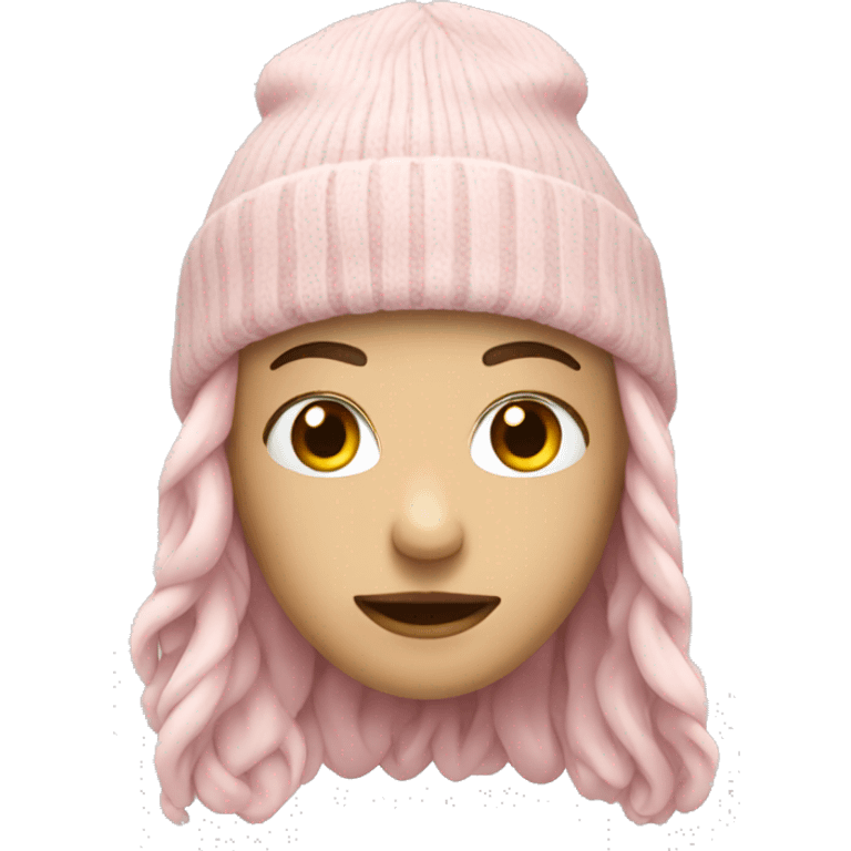 Pale pink beanie by itself emoji