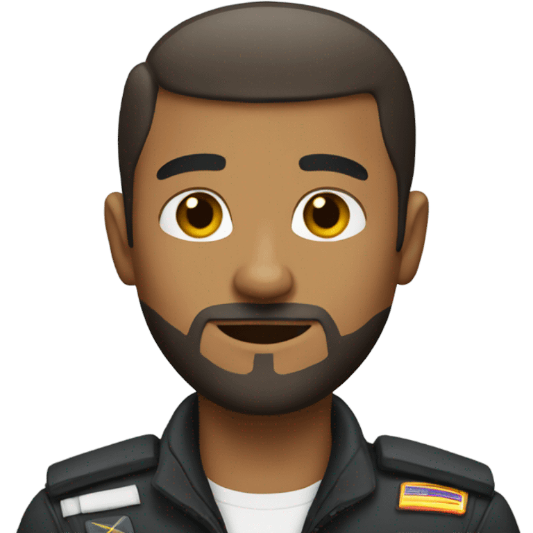 Mixed pilot with short beard and a buzz cut emoji