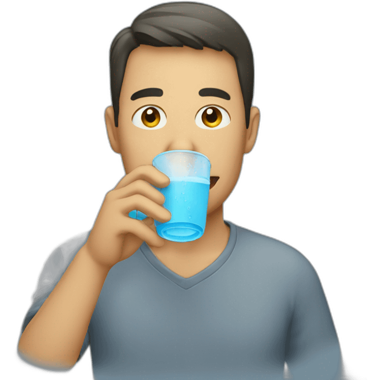 A man drinking water emoji