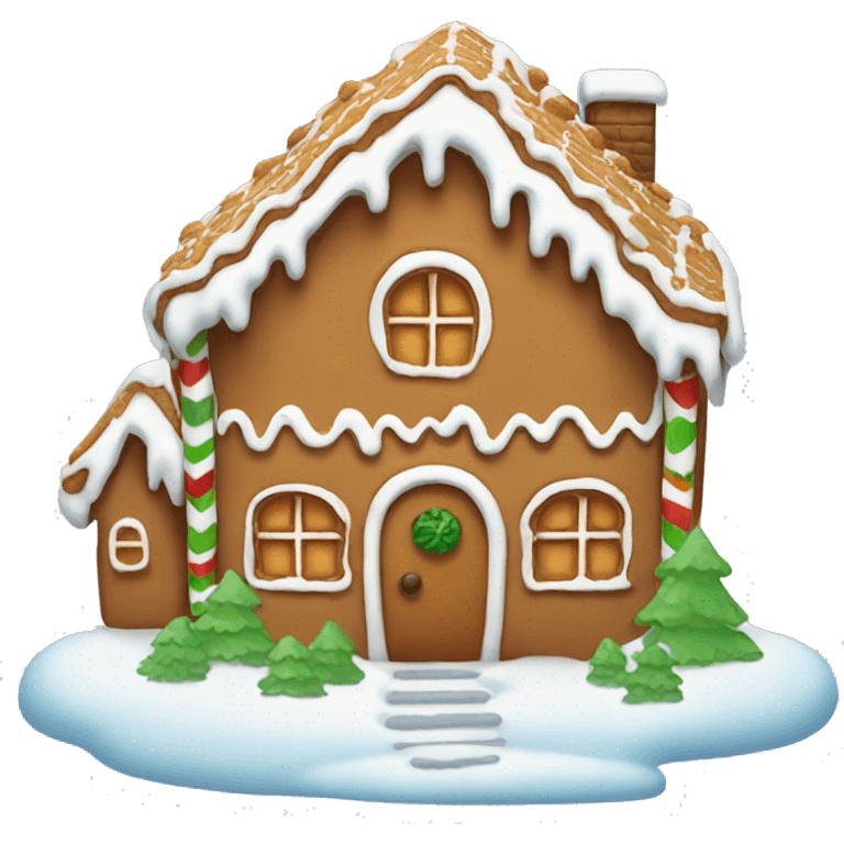 Snowy gingerbread house  emoji