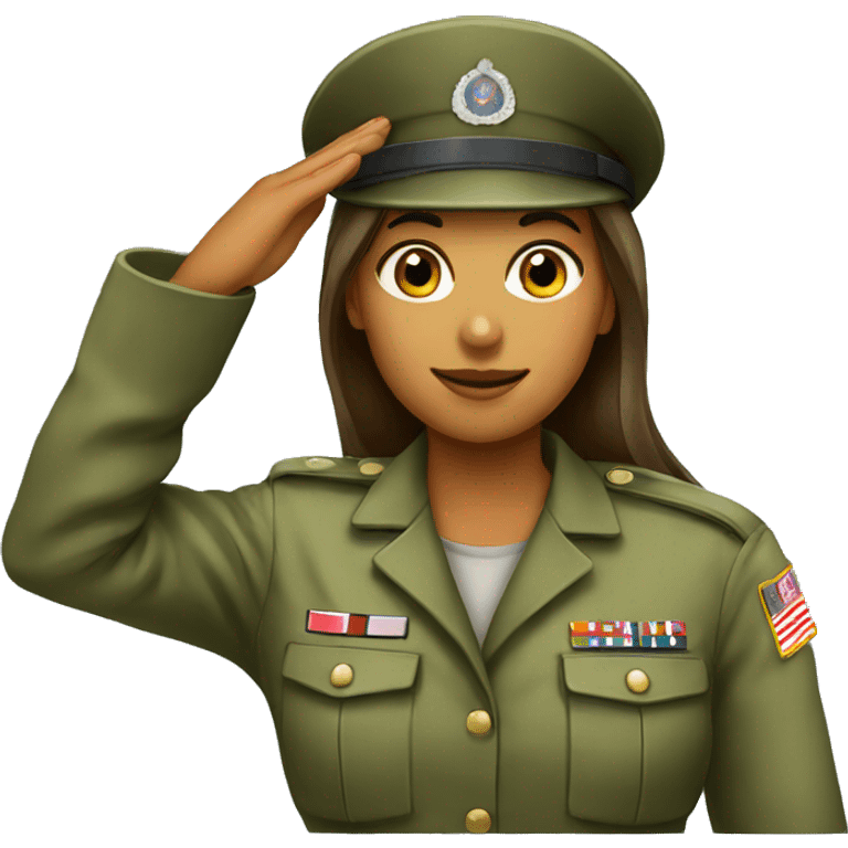 Female soldier saluting emoji