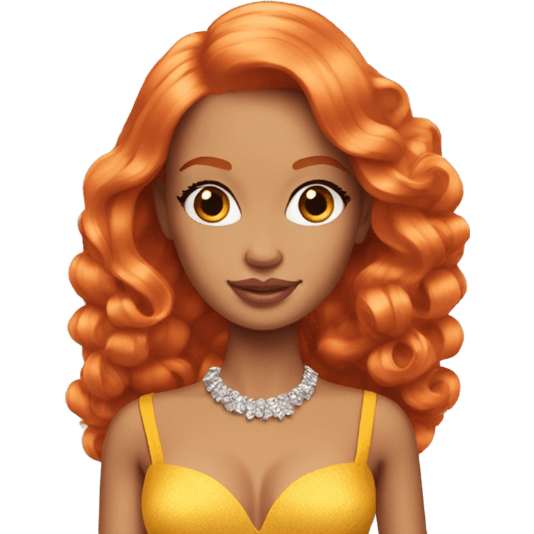 glamorous ginger barbie  emoji