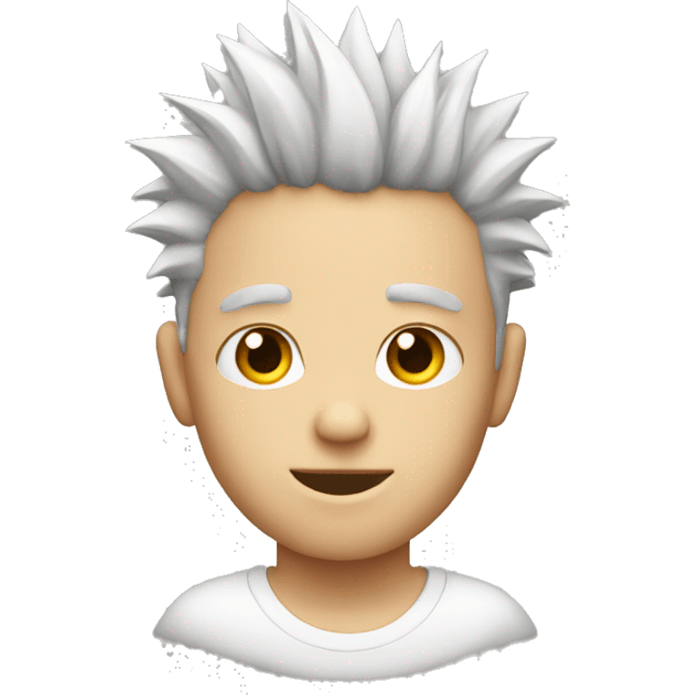 White Kid with right spiked sided hair  emoji