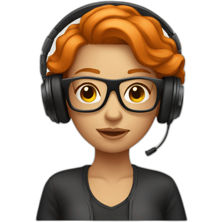 ginger woman DJ emoji