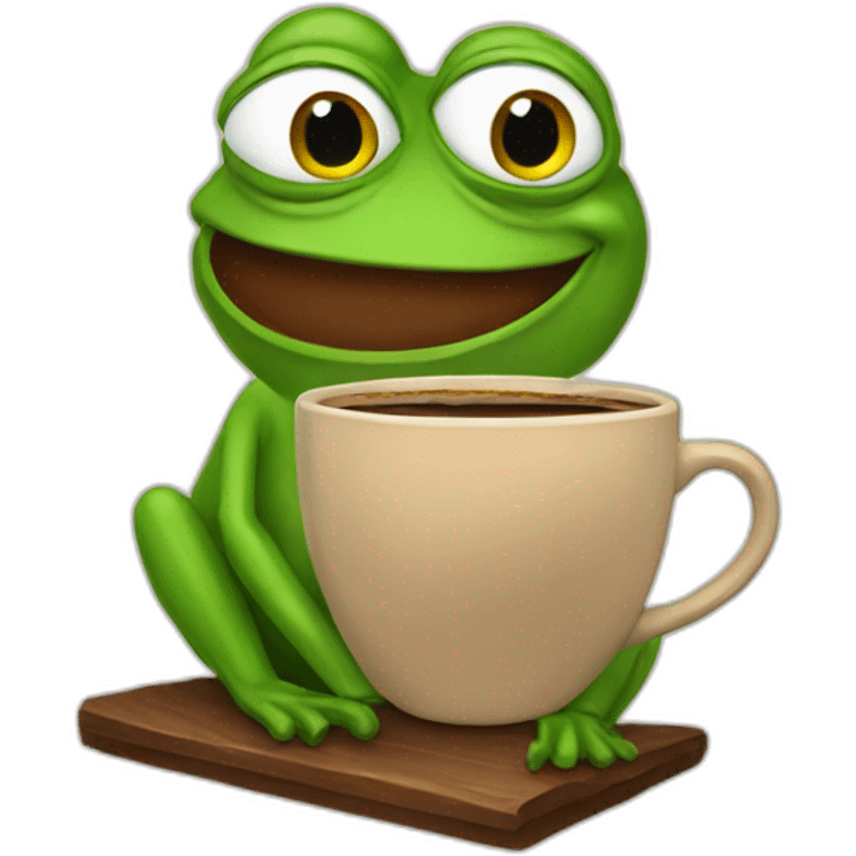 happy pepe with coffee emoji