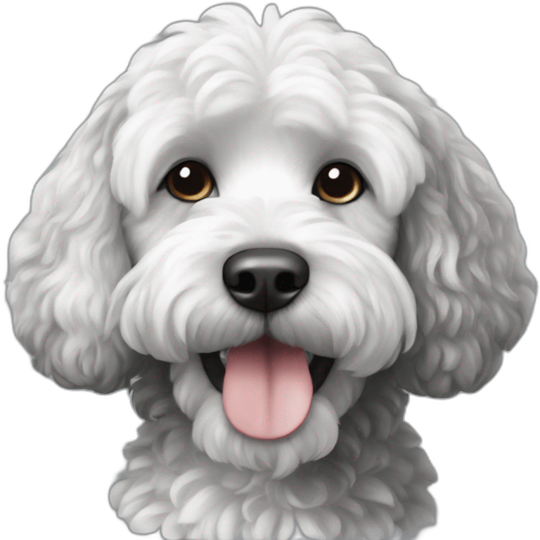 black and white black cockapoo emoji