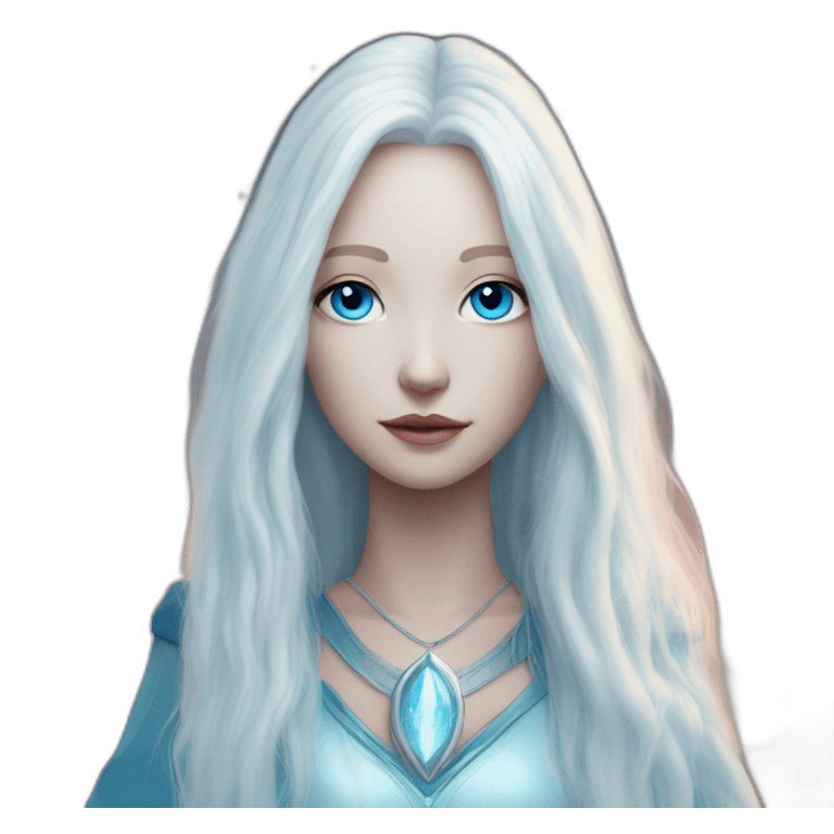 nordic pleiadian with long white hair and blue eyes emoji