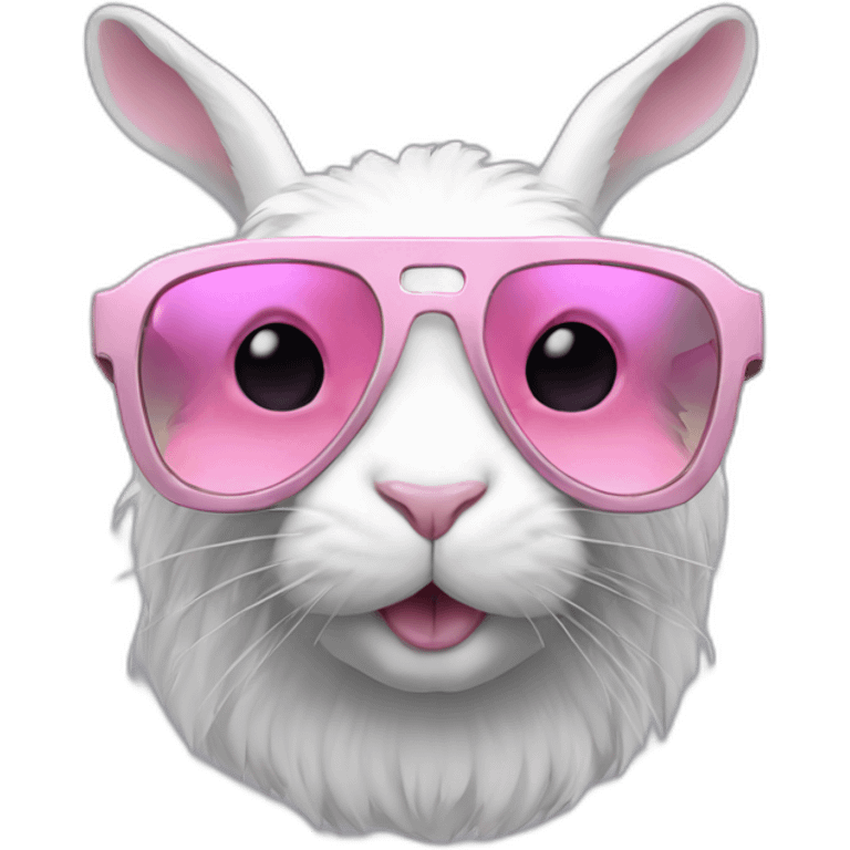 pale pink rage rabbit cyberpunk sunglasses emoji