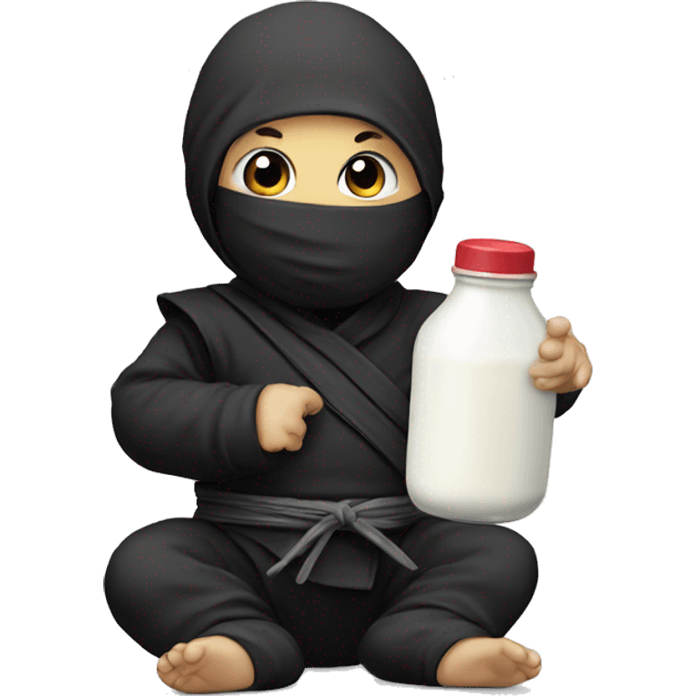 baby ninja with milk bottle emoji