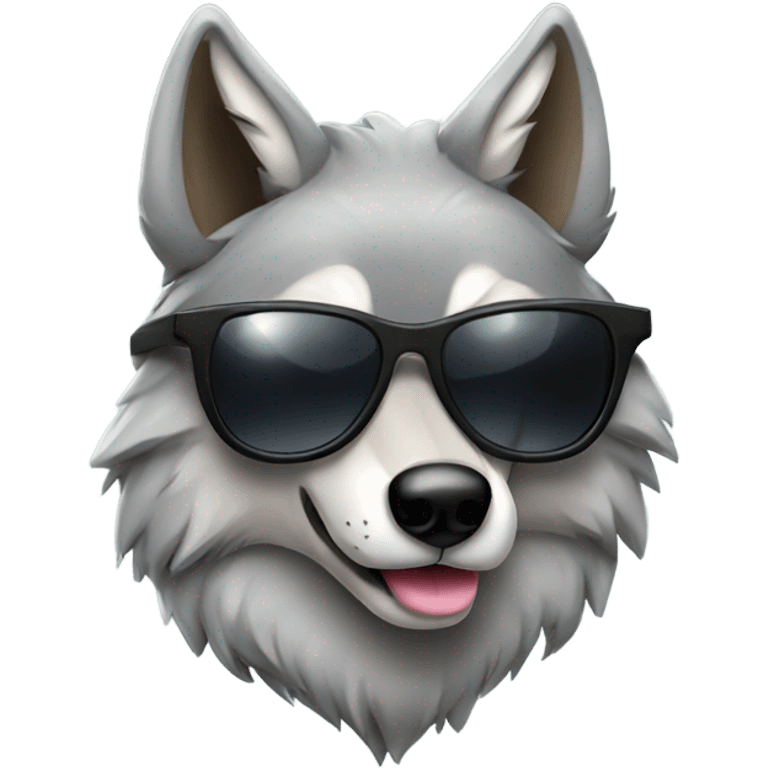 Wolf with sunglasses emoji