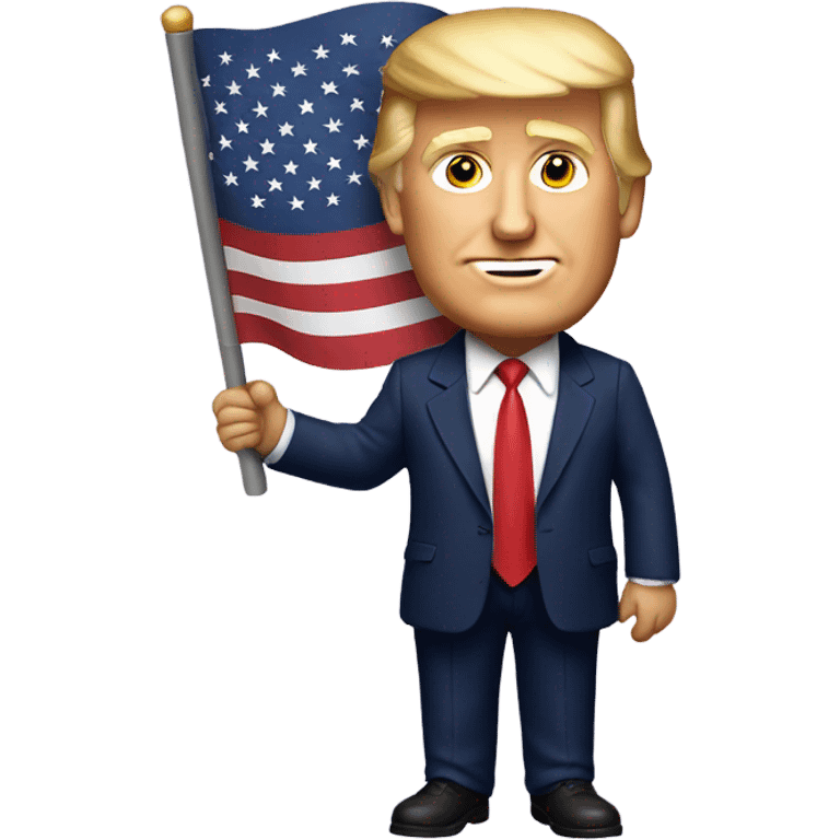 Donald Trump holding an American flag  emoji