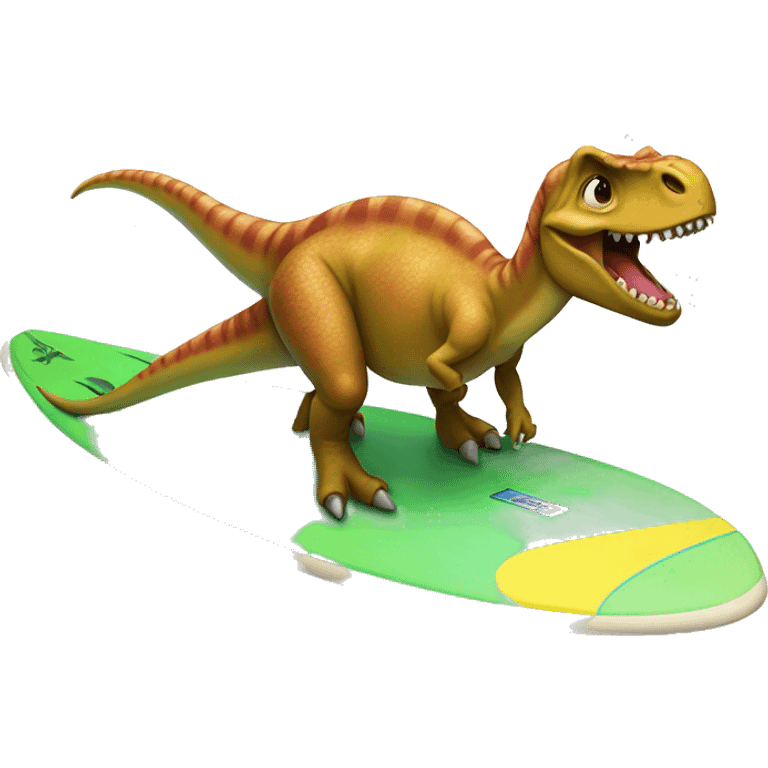 dinosaur on surfboard  emoji