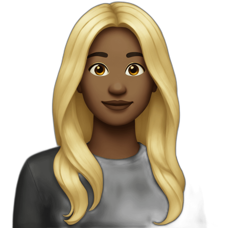 28 year old with blonde and black long split hair emoji