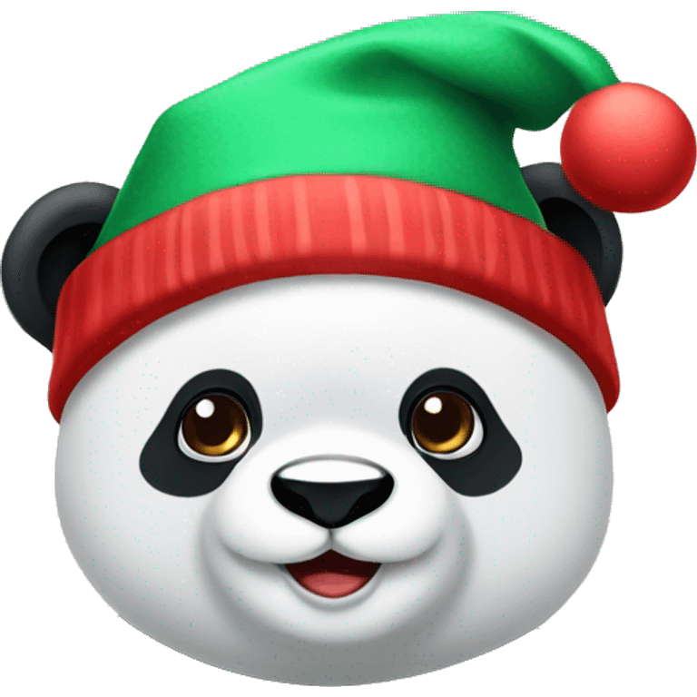 Panda con gorro de navidad emoji