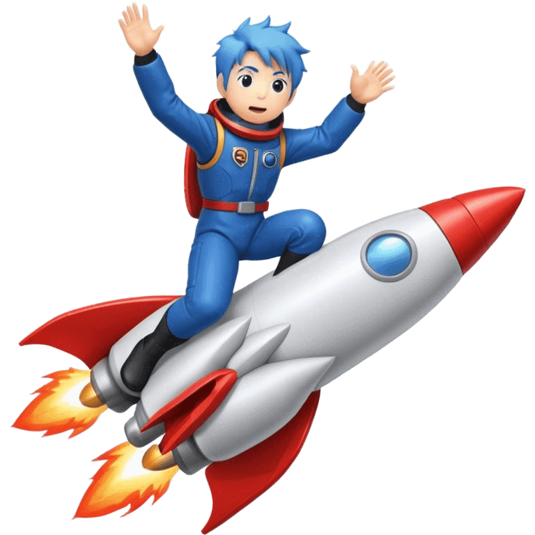 satoru gojo riding a rocket ship boom! emoji