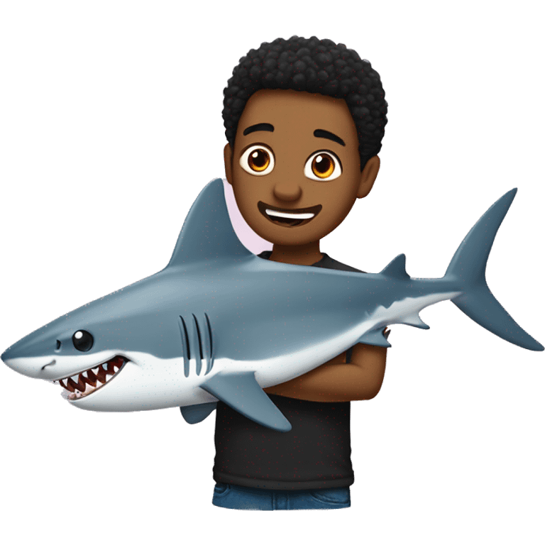 shark with hawwaii chlotes on him emoji