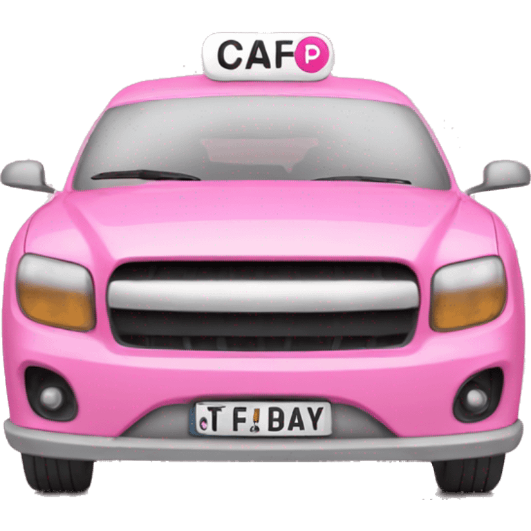 front of a pink caf with P plates on the front emoji