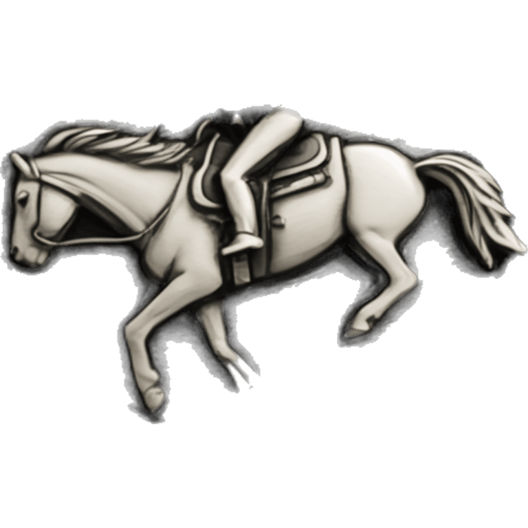 Rodeo belt buckle engraved emoji