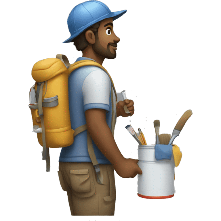 a painter with a backpack emoji