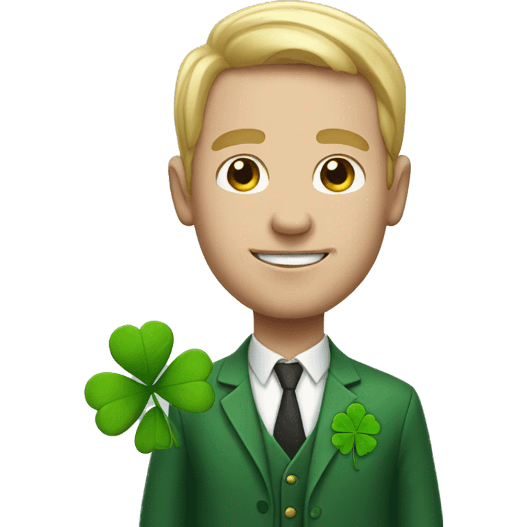 white man with clover emoji