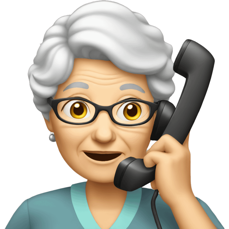 granny talking on phone emoji